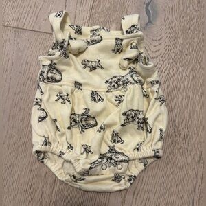 Kate Quinn Cream Diaper Cover with dog Print
